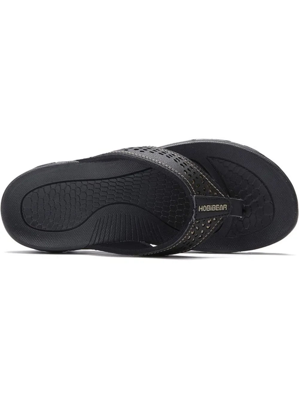 Men's Black Sport Flip Flops Comfort Outdoor Rubber Casual Thong Sandal Shoes